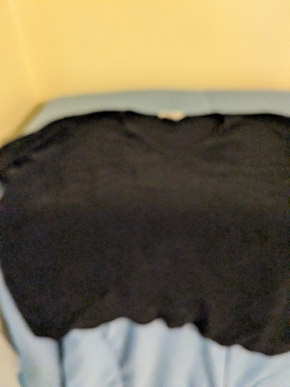Black v neck 3/4 sleeve tshirt.